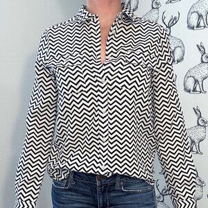 NWOT Women's AE Chevron Stripe Woven Top SzS